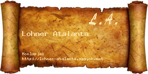 Lohner Atalanta névjegykártya